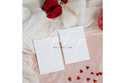 Valentine 2 Cards Mockup Roses, a Product Mockup by TatiMockup (Thumbnail 1 of 3)