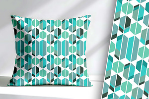 Aqua Waters Geo Seamless Repeat, a Pattern Graphic by Sharon Schwalbe