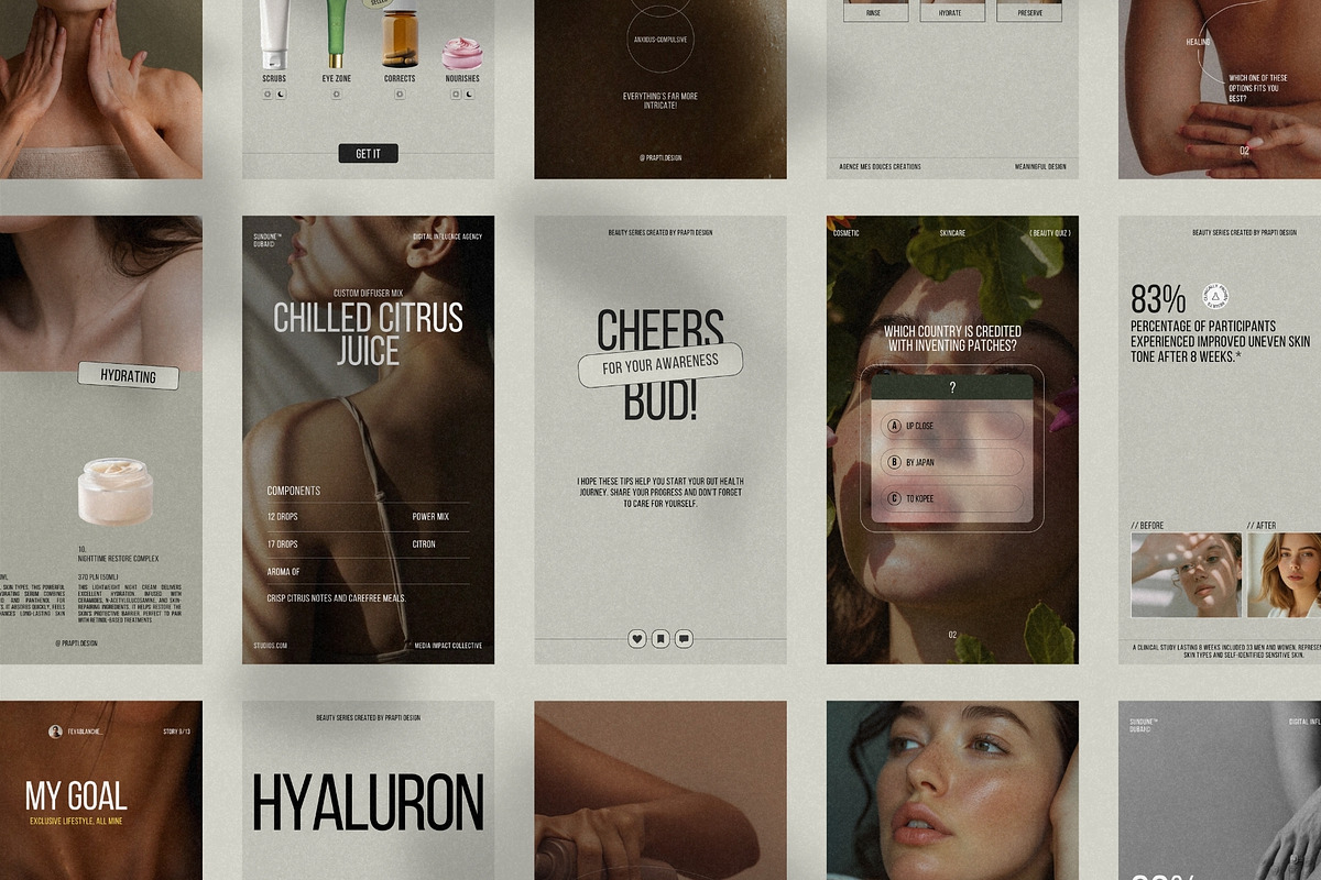 Minimal Skincare Stories Canva preview 6