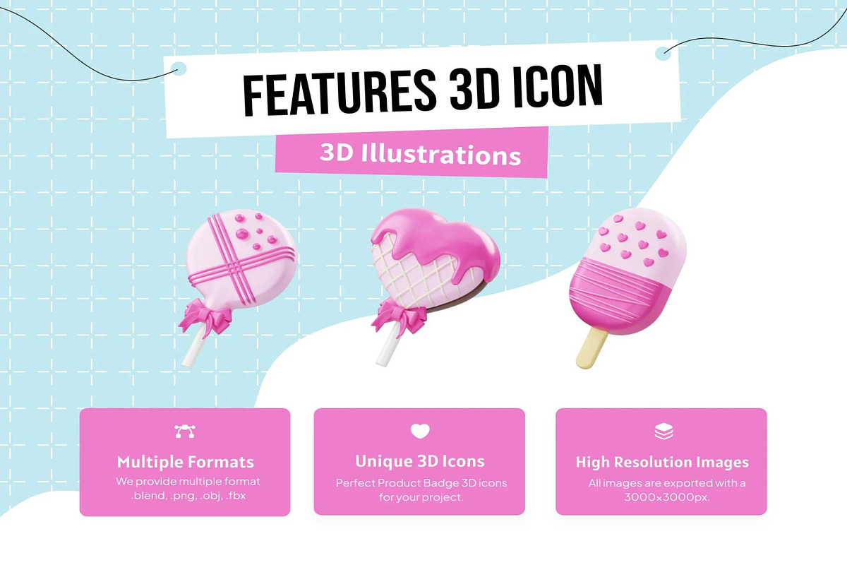 Valentine Sweet Food 3D Icon, an Environmental 3D Model by Lumina_ui_ux202 (Photo 2 of 6)