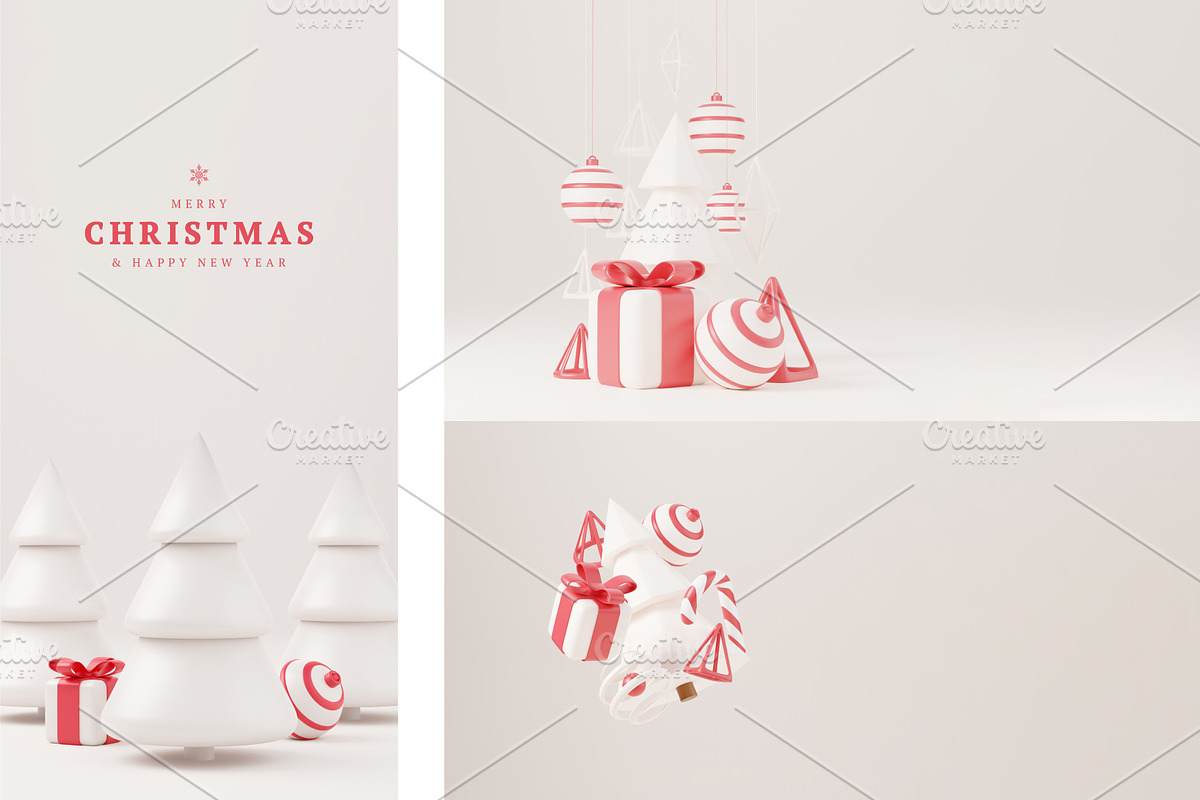 Christmas 3d rendering set, a Holiday Photo by Lunarts Studio (Photo 5 of 9)