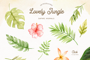 Lovely Jungle Safari Animals Clipart