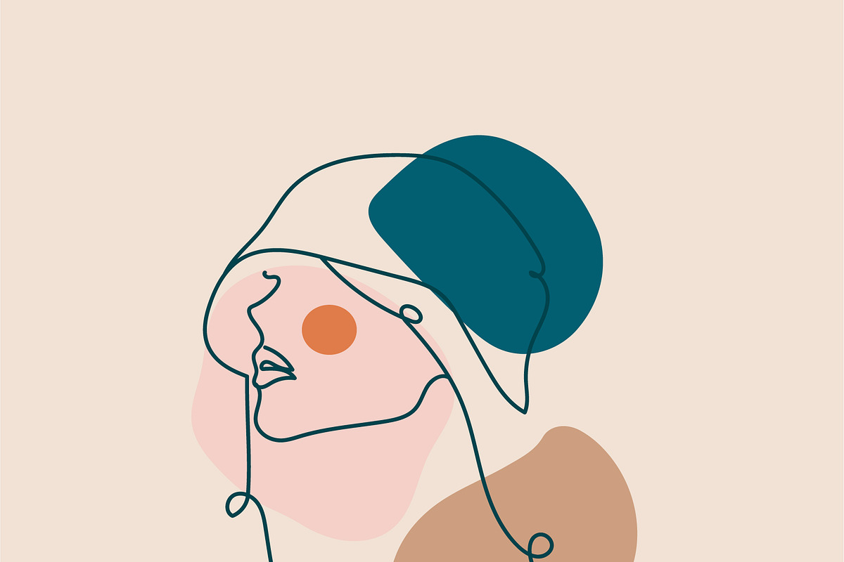 Outline portraits of ladies. Vector, a Decorative Illustration by Mary P (Photo 3 of 5)