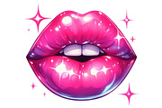 Watercolor Cute Lips Clipart, a Graphic by CitraGraphics (Thumbnail 4 of 4)