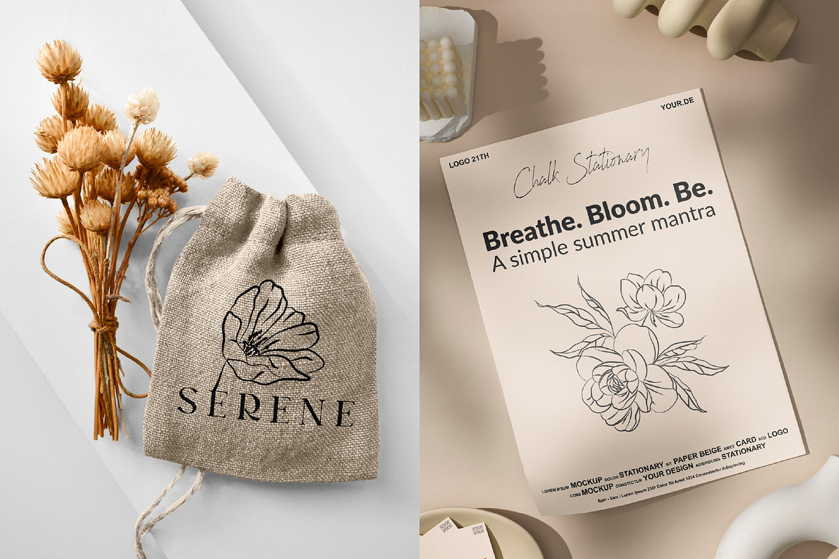 Hand-drawn Line Art Summer Flowers, a Decorative Illustration by La Petite Line Art (Photo 10 of 12)