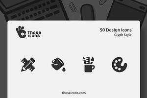 50 Design Vector Glyph Icon