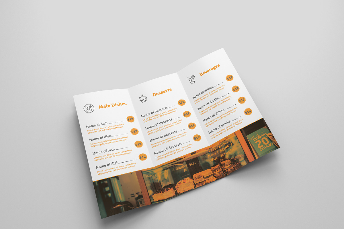 6 Food Menu Tri Fold Bochures, a Brochure Template by Creatricks (Photo 10 of 13)