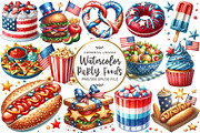 4th Of July Foods Party Clipart, an Illustration by OK Design (Thumbnail 1 of 5)