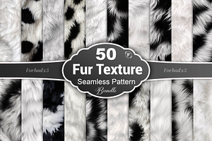 Black and White Fur Texture Pattern, a Pattern Graphic by Forhadx5