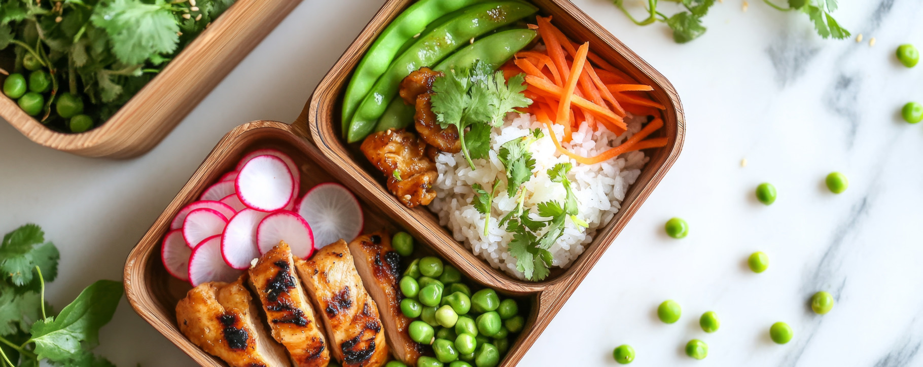Healthy Bento Box with Grilled Chicken, Rice, and Vegetables, an ...