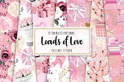 Love digital paper, Valentine's Day, a Pattern Graphic by Collart Studio (Thumbnail 1 of 9)
