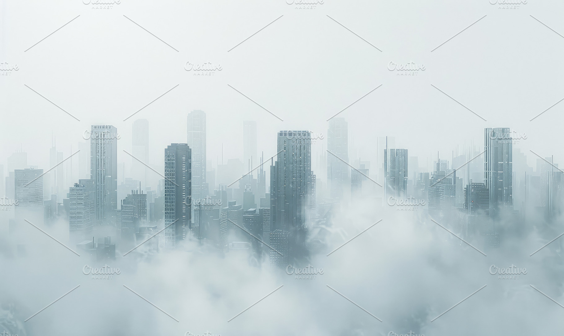 Aerial view of a city engulfed in th, a Photo by LOGOCREATIVE