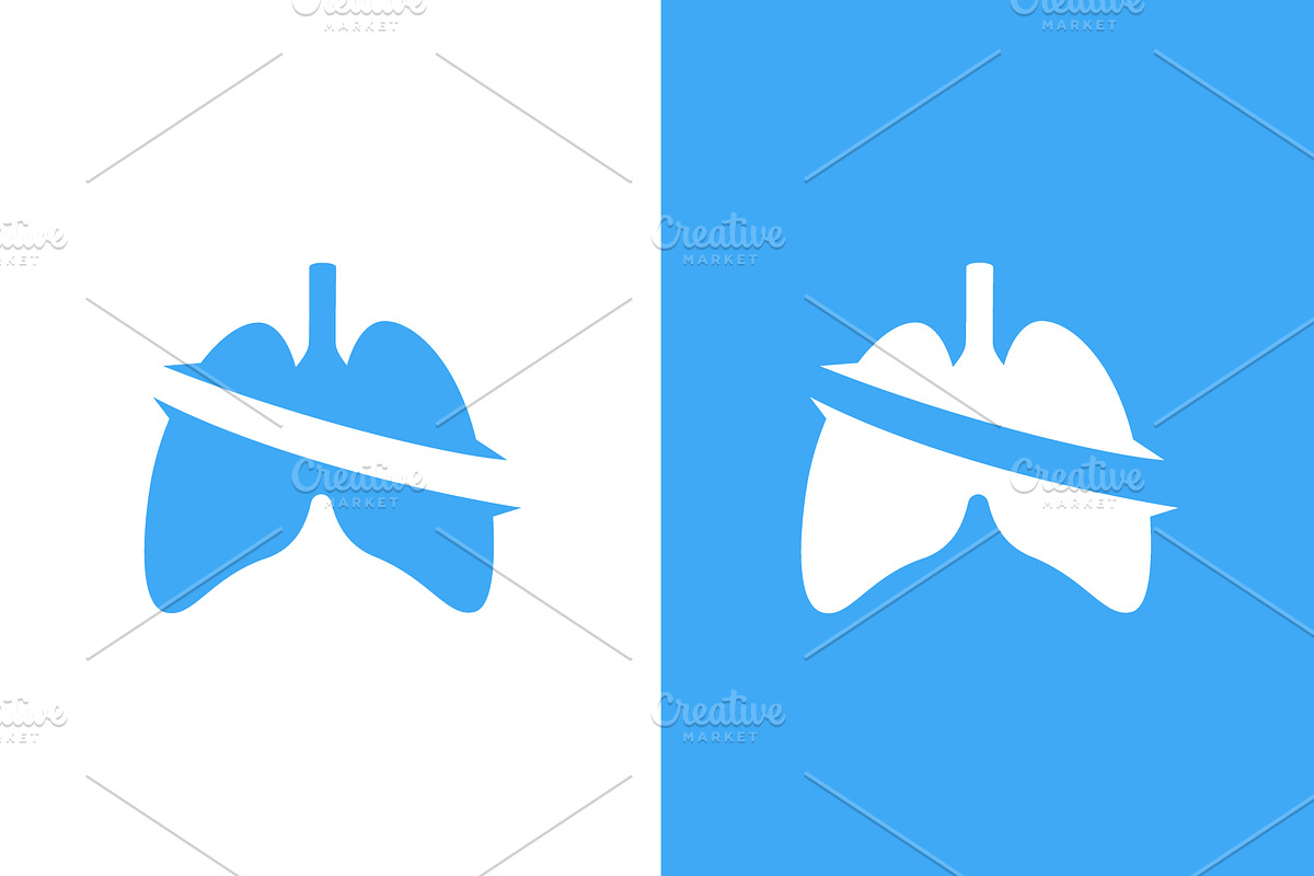 Simple lungs logo template. Lungs, a Healthcare Illustration by GraphiShop