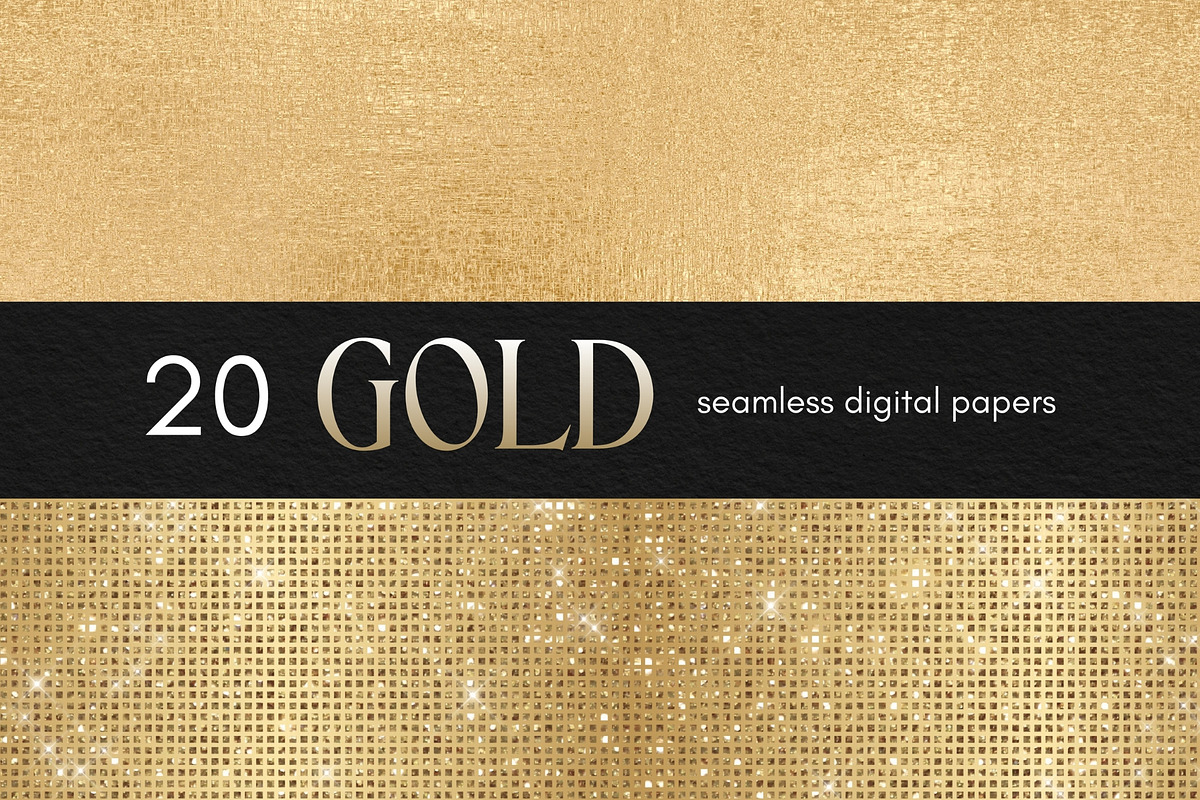 Gold Seamless Digital Paper Pack, a Background Graphic by Business Chic (Photo 2 of 4)