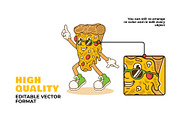 Groovy Pizza Retro Illustration, a Food Illustration by Decoconio Design (Thumbnail 4 of 7)