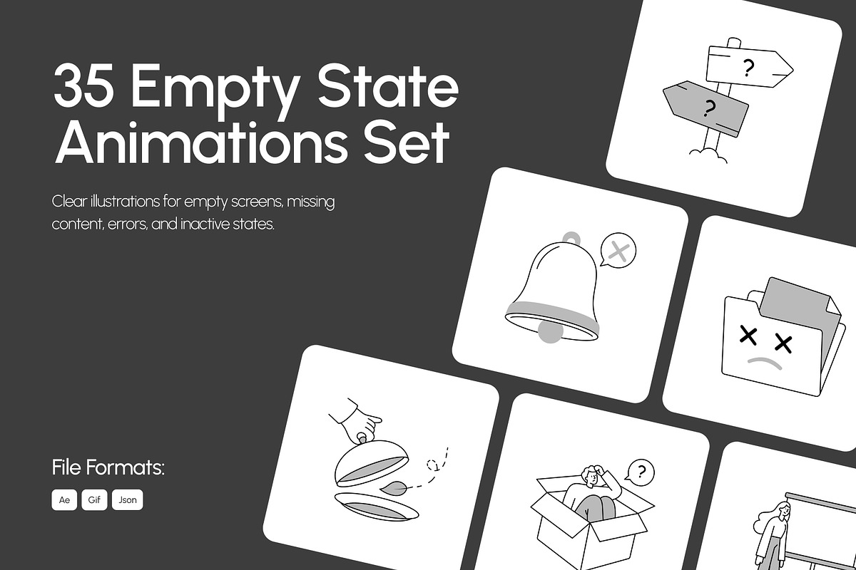 35 Animated Empty State Illustration, an Empty State Illustration by Prosymbols (Photo 1 of 4)