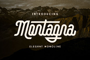 Montagna - Elegant Monoline, a Script Font by Arterfak Project (Thumbnail 1 of 13)