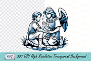 Angel Comforting Jesus Clipart PNG, an Object Illustration by Ghagra (Thumbnail 1 of 3)