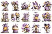 Whimsical Purple Spring Clipart, an Illustration by OK Design (Thumbnail 3 of 6)