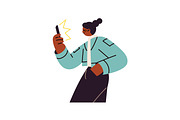 People using smartphones set, a Person Illustration by PaperTrident (Thumbnail 10 of 11)