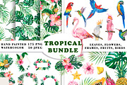 Watercolor Tropical BIG BUNDLE PNG, a Seasonal Illustration by PatternPalette (Thumbnail 1 of 15)