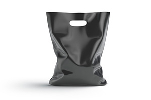 Black Die-cut Plastic Bag 3D Model