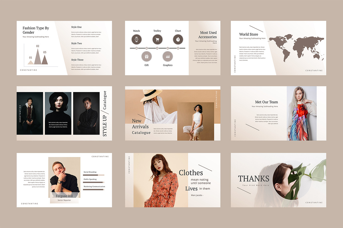Constatine - Fashion Keynote, a Presentation Template by TMint Play