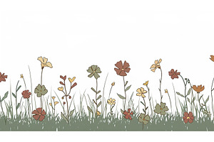 Wildflower Meadow Illustration with, an Object Illustration by Lermont51