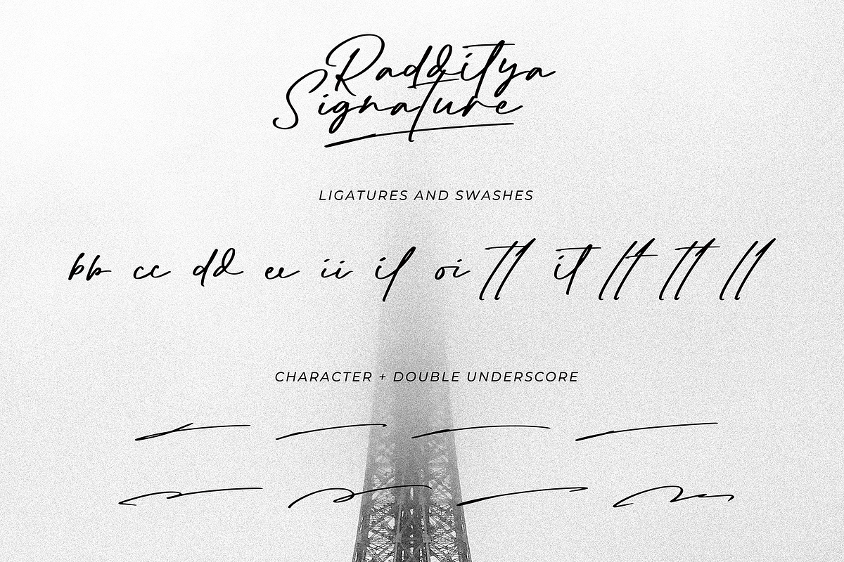 Radditya Signature - Elegant Font, a Handwritten Font by figuree studio (Photo 4 of 10)