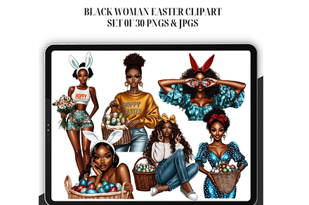 Black Woman Easter Clipart