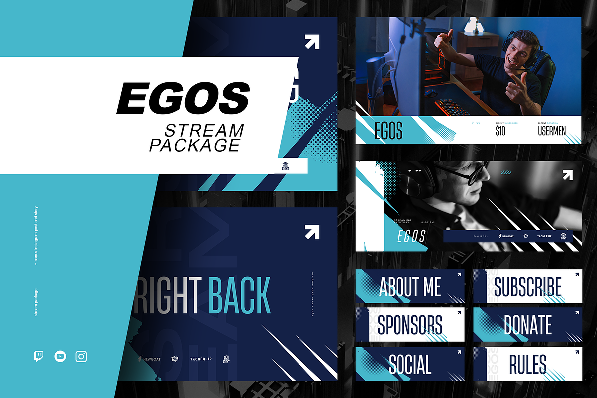 EGOS Stream Package Canva Template, a Templates & Theme by Angkalimabelas (Photo 1 of 6)