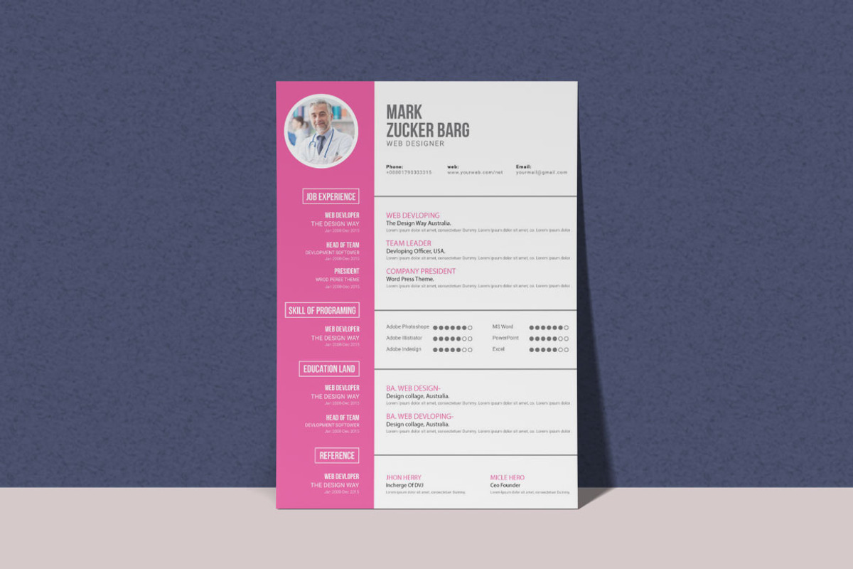 Professional Web Designer Resume, a Resume Template by BrandlyTemplate (Photo 1 of 3)
