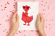 Vintage Valentine Goose PNG, an Illustration by CraftArtStudio (Thumbnail 3 of 4)