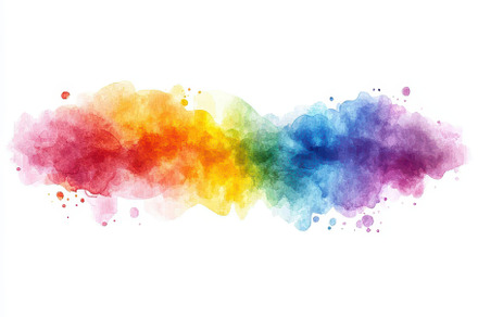 Vibrant Rainbow Watercolor Wash Abst, an Abstract Photo by Pixeness