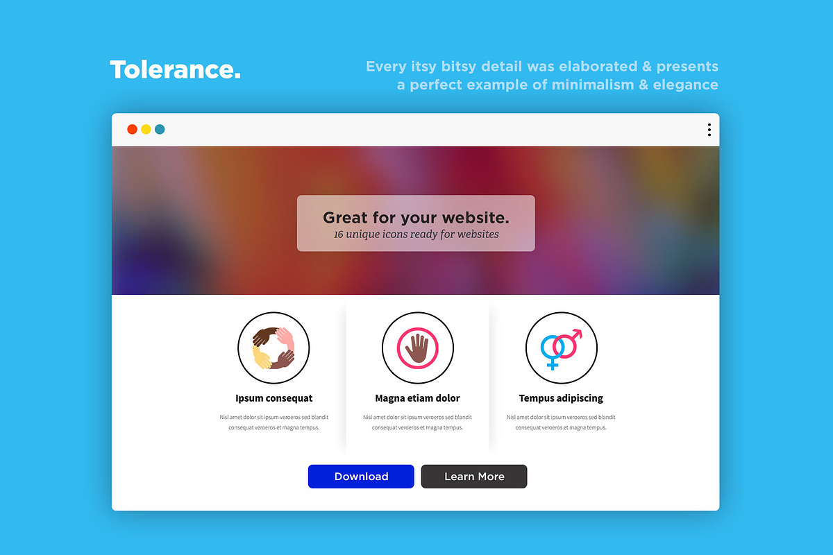 Tolerance | 16 Flat Icons Set, a Solid Icon by Alex Blogoodf (Photo 8 of 12)