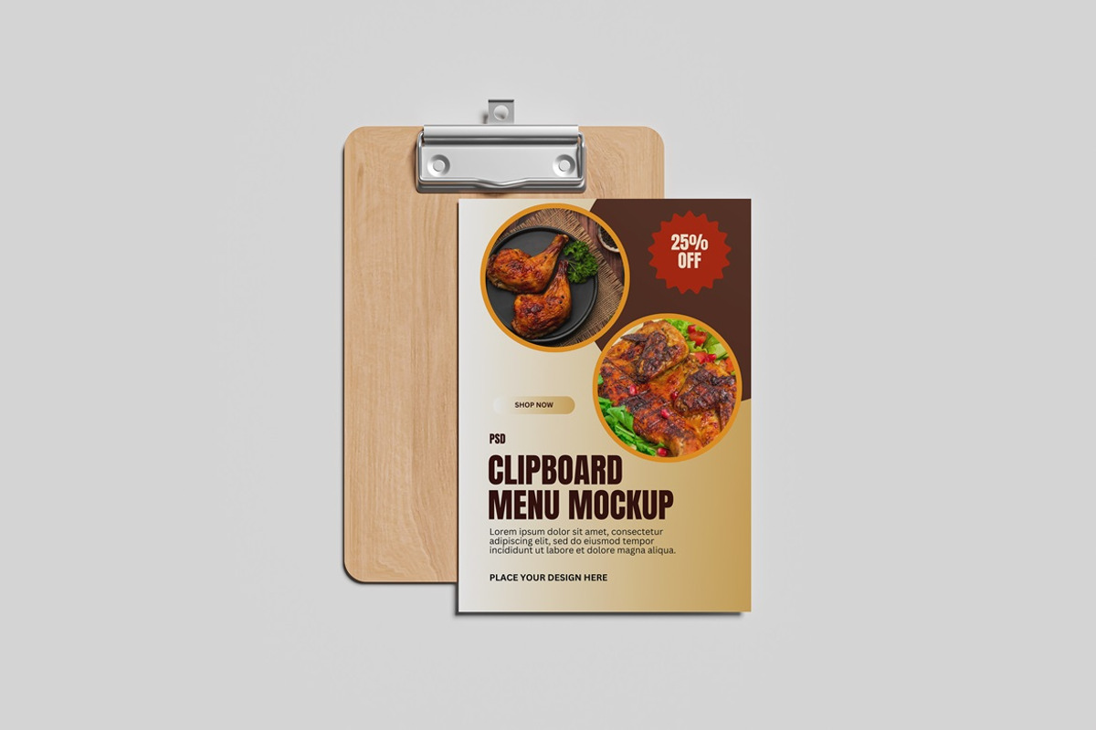 Clipboard and A4 flyer Mockup, an Advertising Mockup by GraphicWindow (Photo 3 of 7)