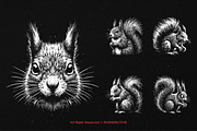 10 Bundle Dark Art Squirrel Animal, an Illustration by Morspective (Thumbnail 3 of 7)