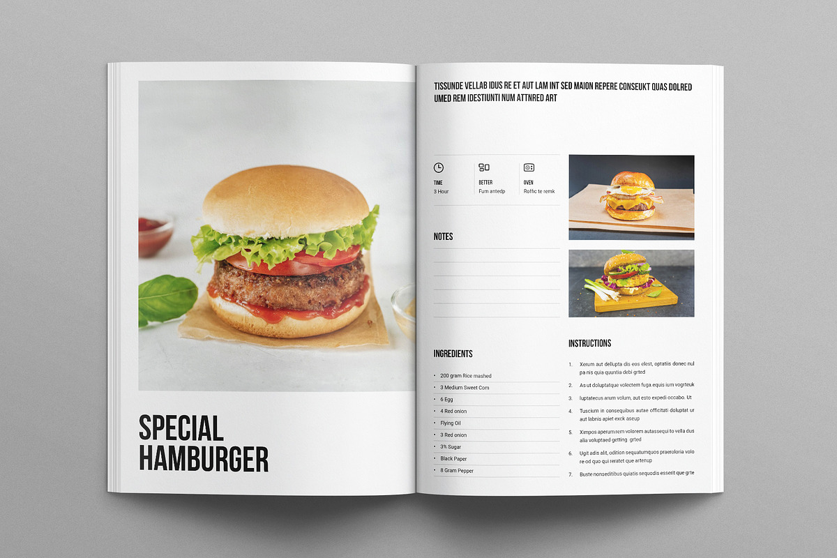 Minimal Cookbook Recipes Book, a Brochure Template by E-Type (Photo 4 of 7)