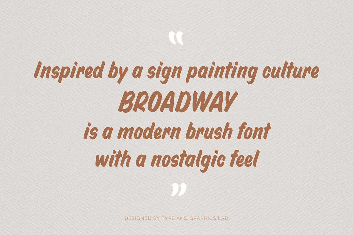 Broadway Brush Font, a Font by Type and Graphics Studio (Photo 2 of 13)