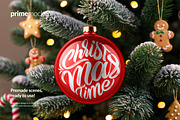 Christmas Ball/Ornament Mockup Scene, a Product Mockup by PrimeMockup (Thumbnail 3 of 10)