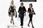 Noir Movie Characters Cliparts, a Decorative Illustration by ThatsDesignArt (Thumbnail 8 of 11)