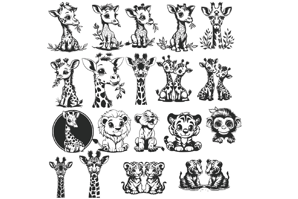 100+ Cute Safari Animals SVG Bundle