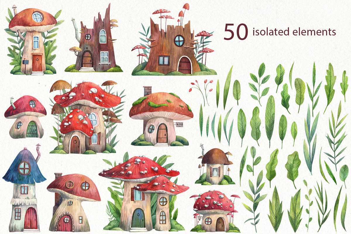Fairytale forest - watercolor PNG, an Illustration by Dashamoony (Photo 2 of 4)