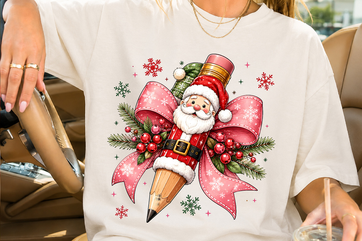 Santa Pencil Christmas Sublimation, a Seasonal Illustration by Creative Art (Photo 2 of 3)