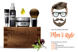 Male Beard And Hair Style Set