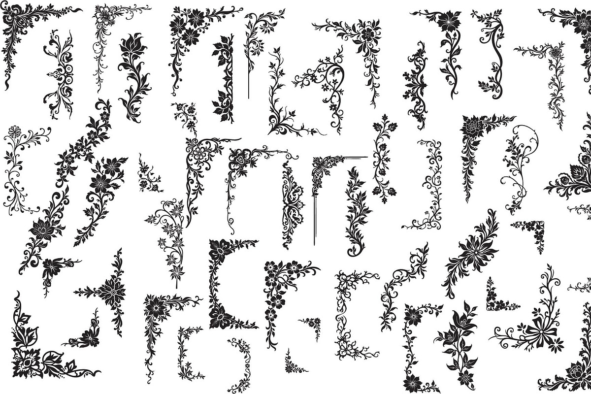 Floral Corner Frame Vector SVG, a Decorative Illustration by Amazin_art (Photo 1 of 3)