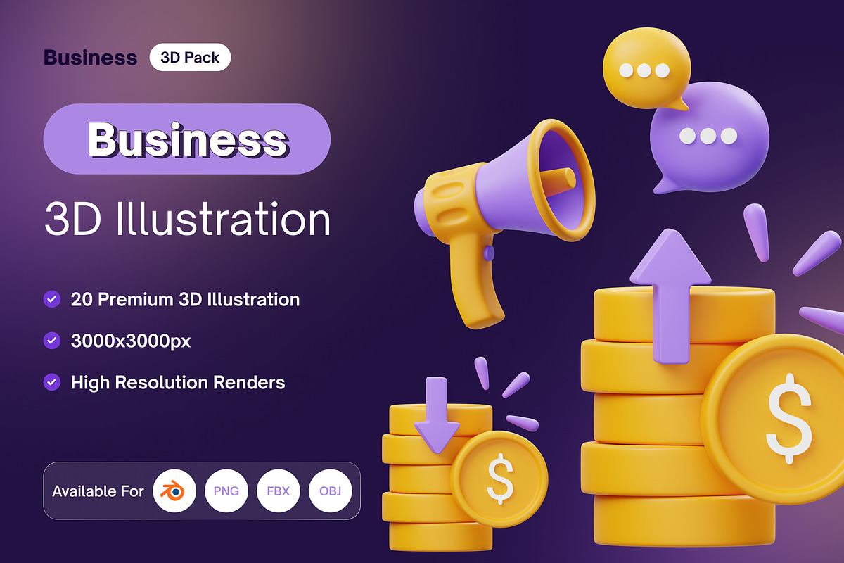 Business 3D Icon, an Object 3D Model by GoTemp (Photo 1 of 6)