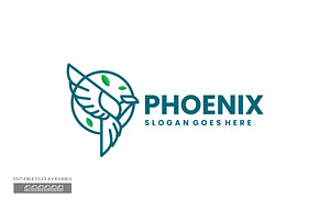 Phoenix Line Art Logo, a Branding & Logo Template by ivan_artnivora