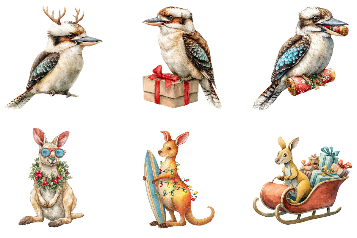 Australian Christmas Clipart, an Illustration by DreamArtGraphic (Photo 4 of 4)
