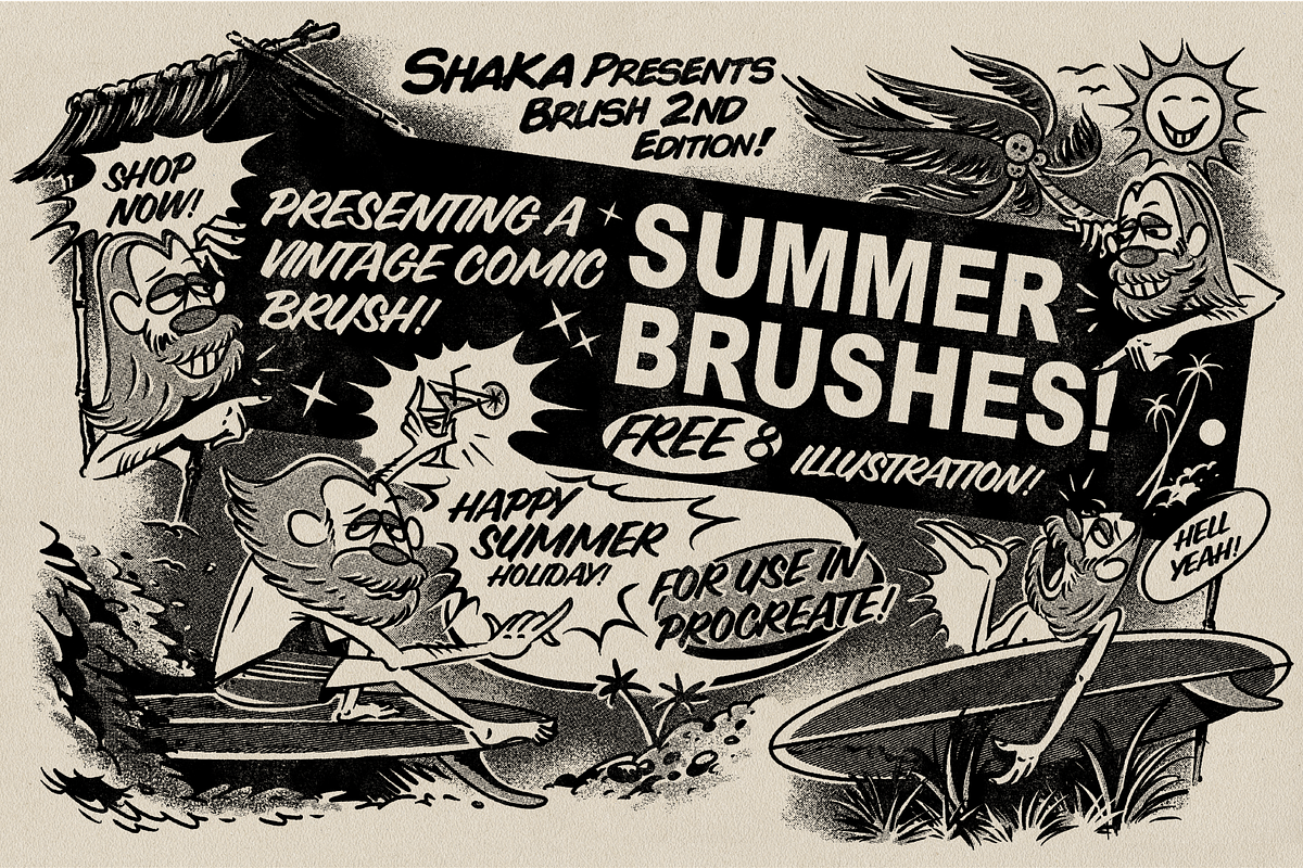 SUMMER BRUSHES for PROCREATE!, a Brush Add-On by SHAKA (Photo 1 of 6)